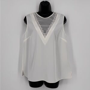 Ted Baker Lulabelle Lace Insert Sleeveless Top Ivory Size 2 US 6